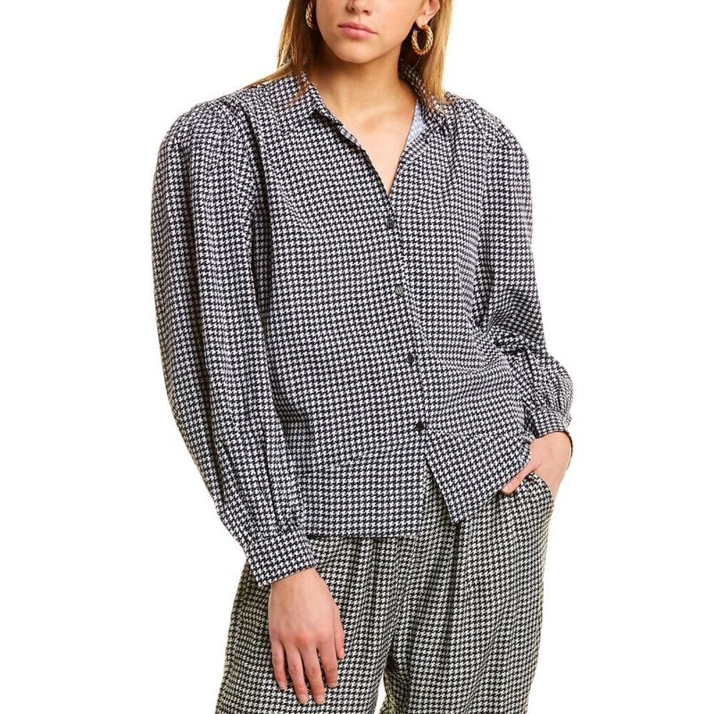 Garrie B Womens  Crepe Blouse, Black